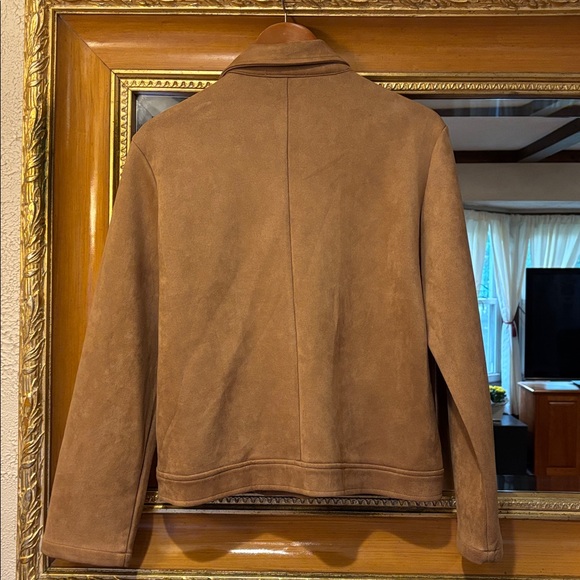 Kirundo Caramel Brown Faux Suede Moto Jacket - Size L - Picture 9 of 9